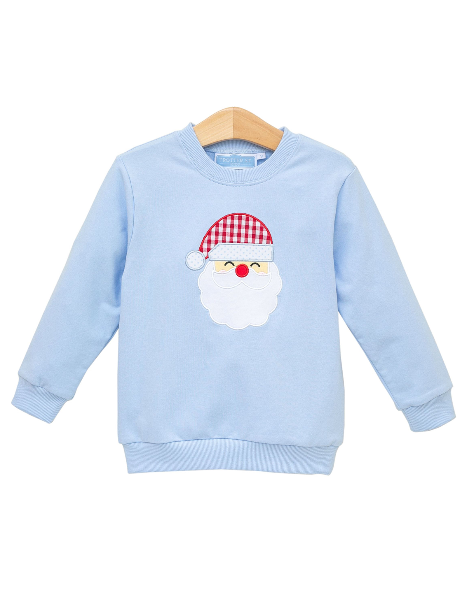 Trotter Street Kids TSF25 French Terry Blue Santa Pullover