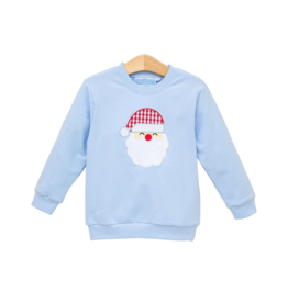Trotter Street Kids French Terry Blue Santa Pullover