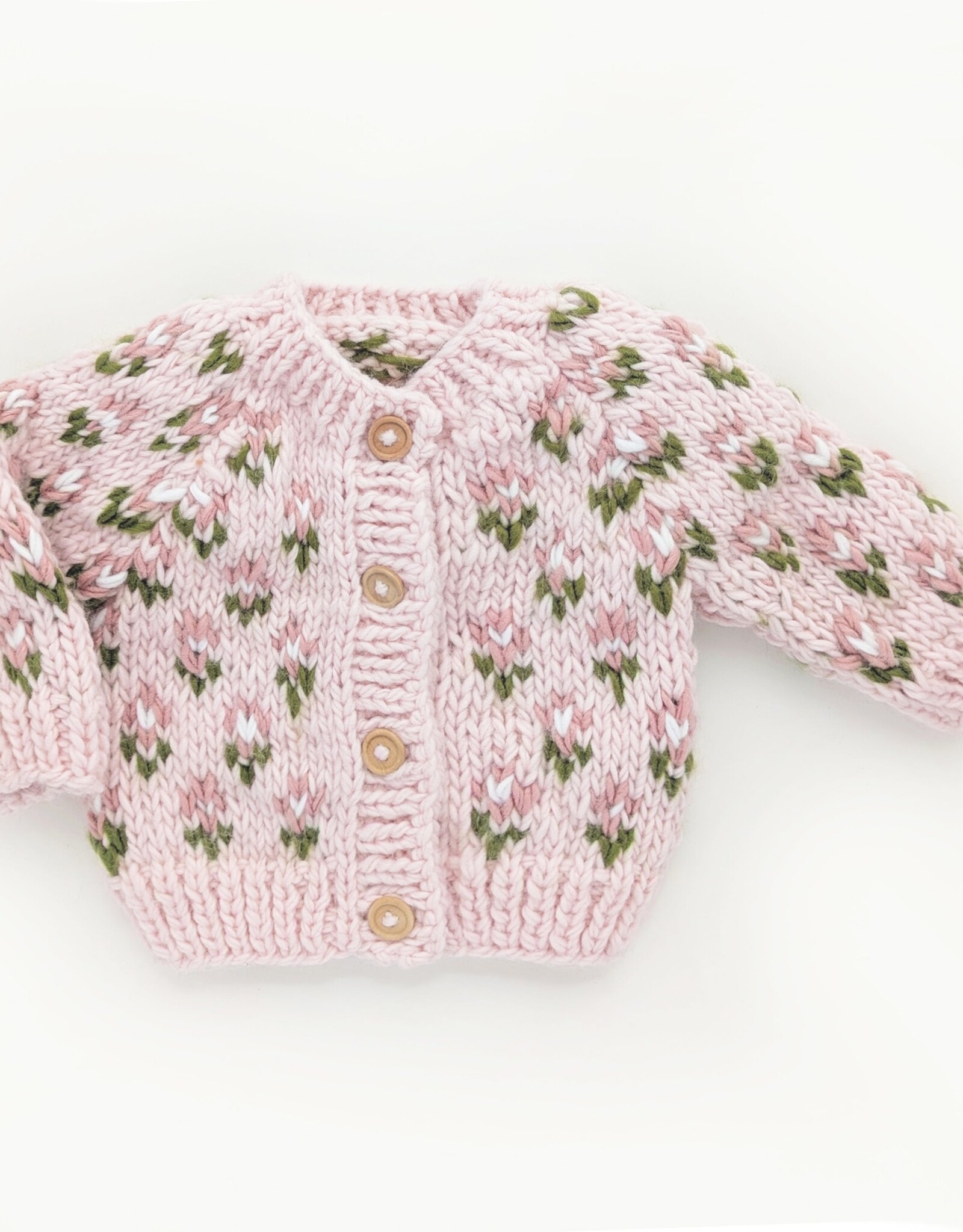 Huggalugs Bitty Blooms Blush Cardigan