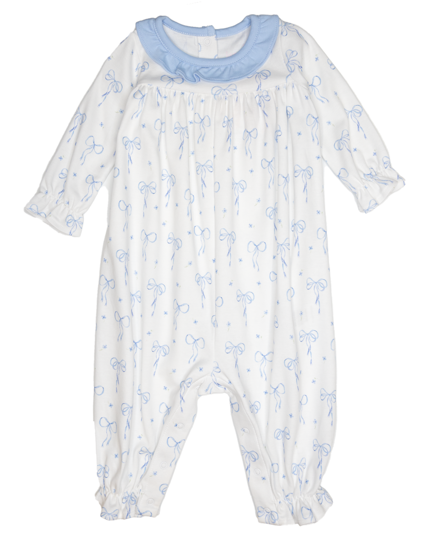 James and Lottie JL25 Lila Long Bubble Blue Bows Knit