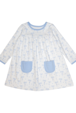 James and Lottie JL25 Lennon Dress Blue Bows Knit