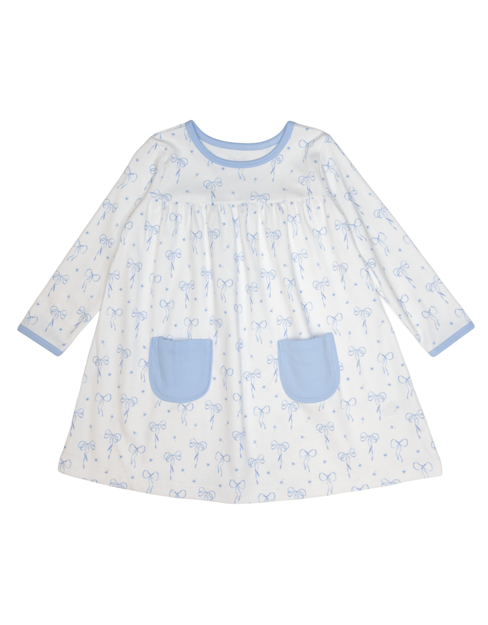 James and Lottie JL25 Lennon Dress Blue Bows Knit