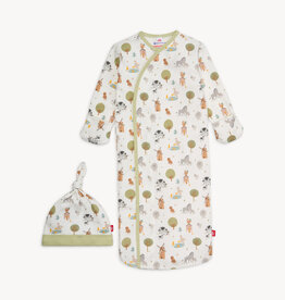 Magnetic Me Organic Cotton Gown/Hat Set Funny Farm