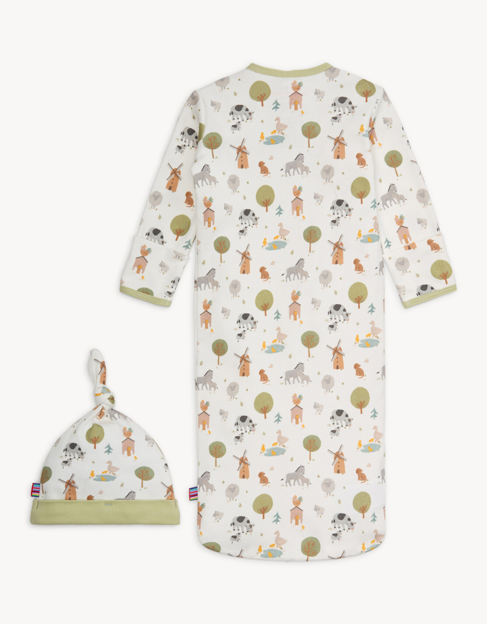 Magnetic Me MM Organic Cotton Gown/Hat Set Funny Farm