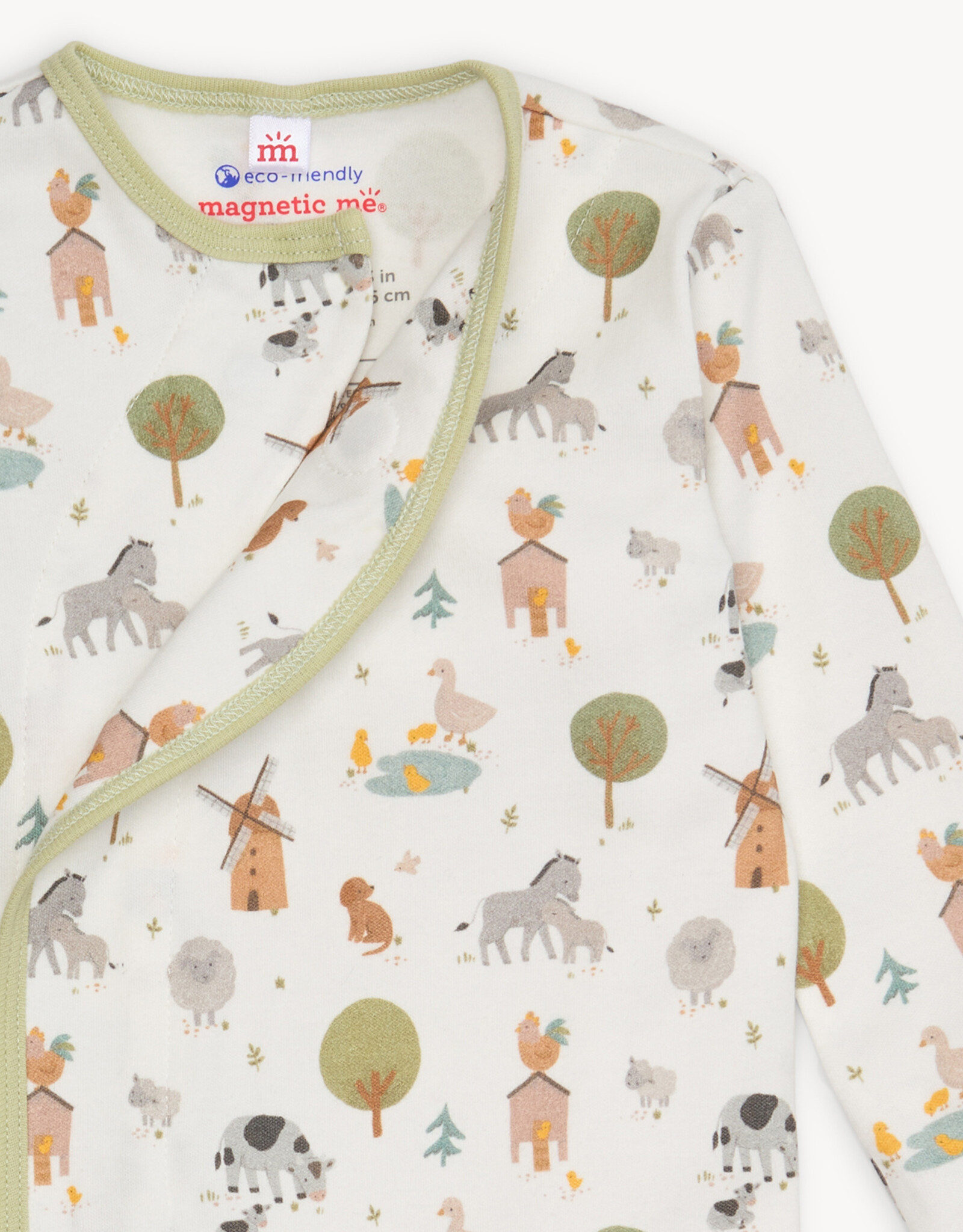 Magnetic Me MM Organic Cotton Gown/Hat Set Funny Farm