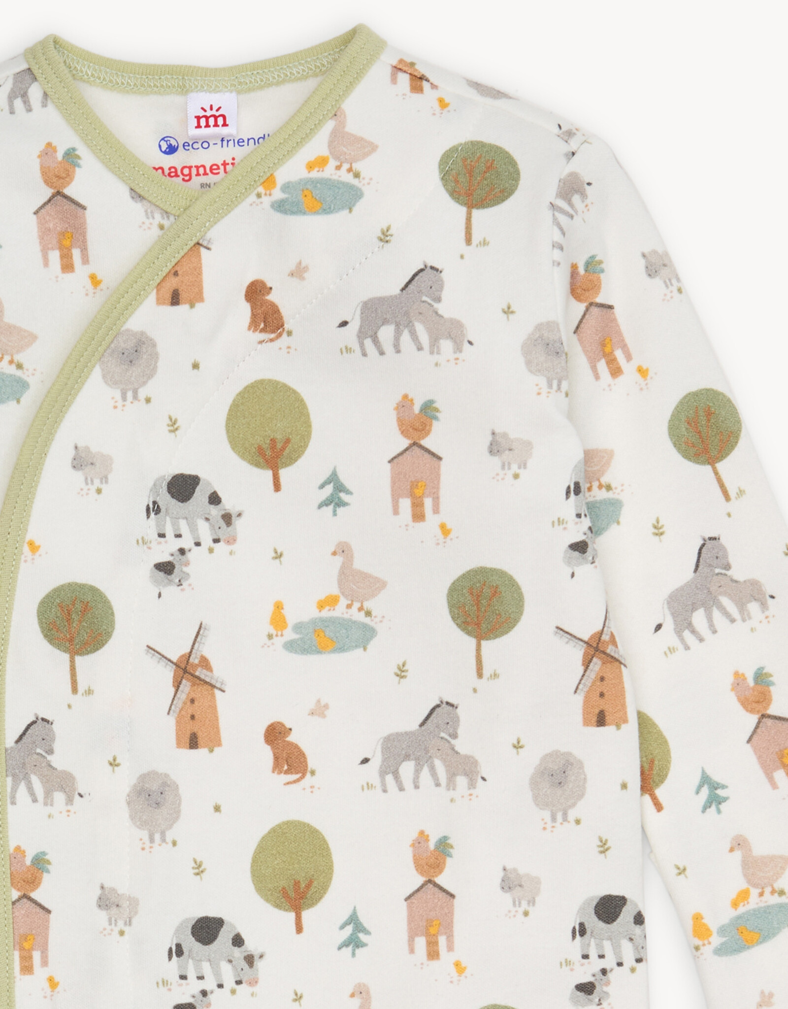 Magnetic Me MM Organic Cotton Gown/Hat Set Funny Farm