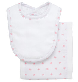 3 Marthas Burp/Drooler Set Pink bow