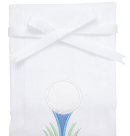 3 Marthas appliqued burp pad golf blue