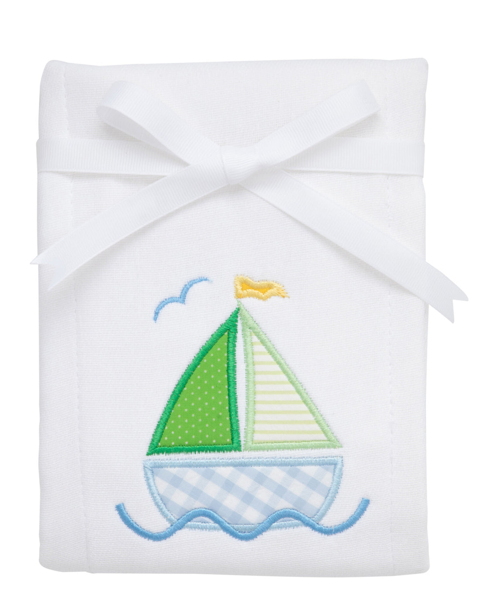 3 Marthas 3M appliqued burp pad sailboat