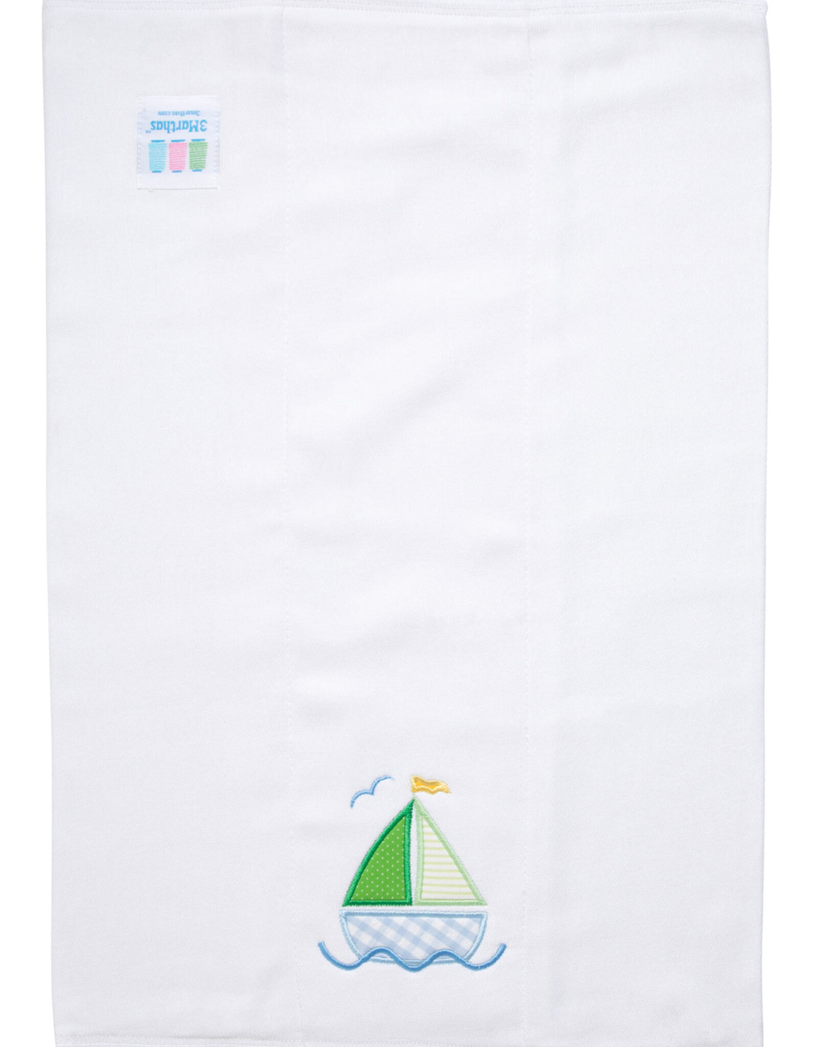 3 Marthas 3M appliqued burp pad sailboat