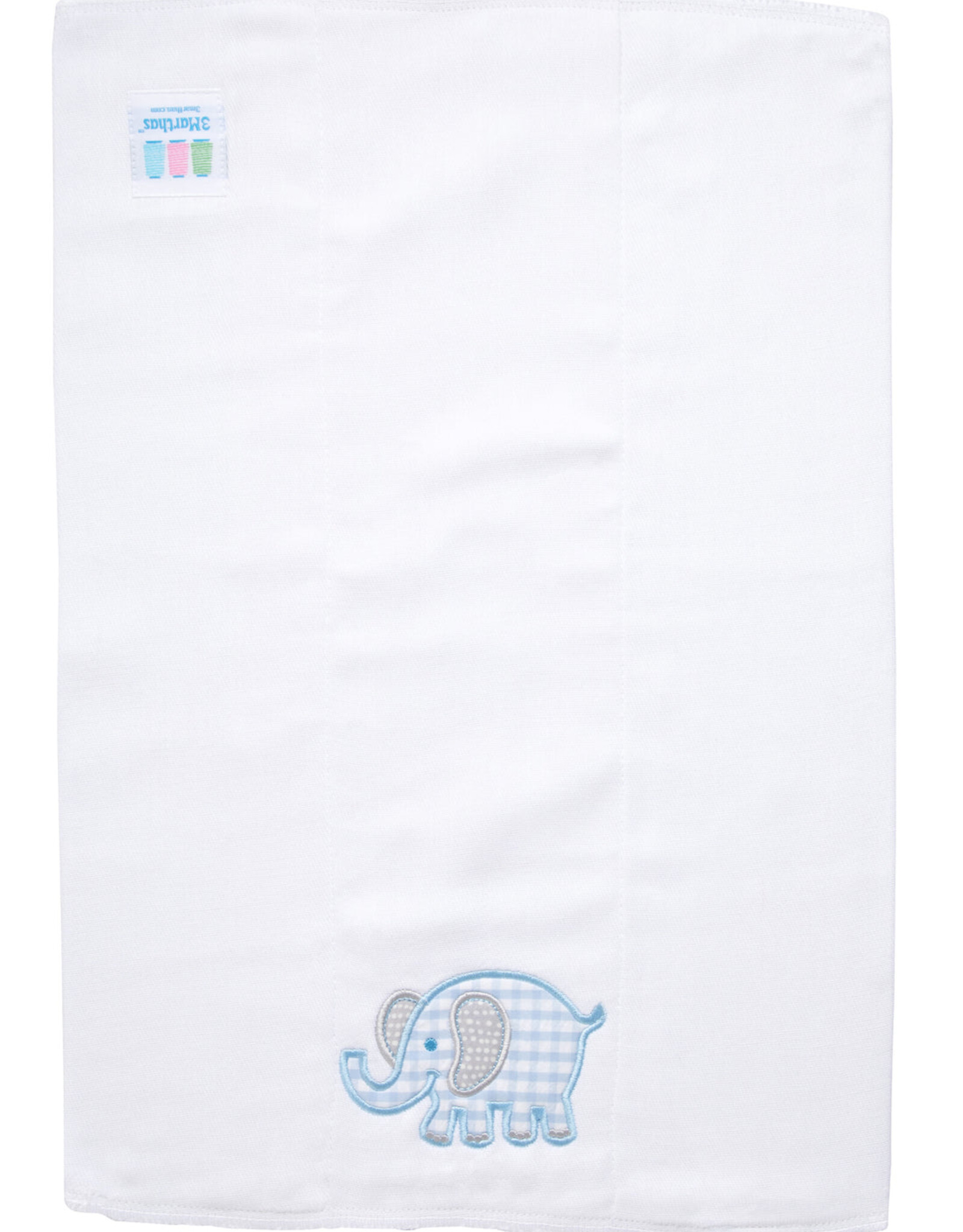 3 Marthas 3M appliqued burp pad blue elephant