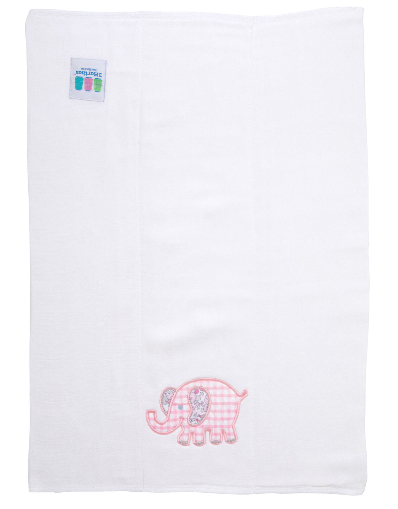 3 Marthas 3M appliqued burp pad pink elephant