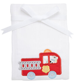 3 Marthas appliqued burp pad firetruck
