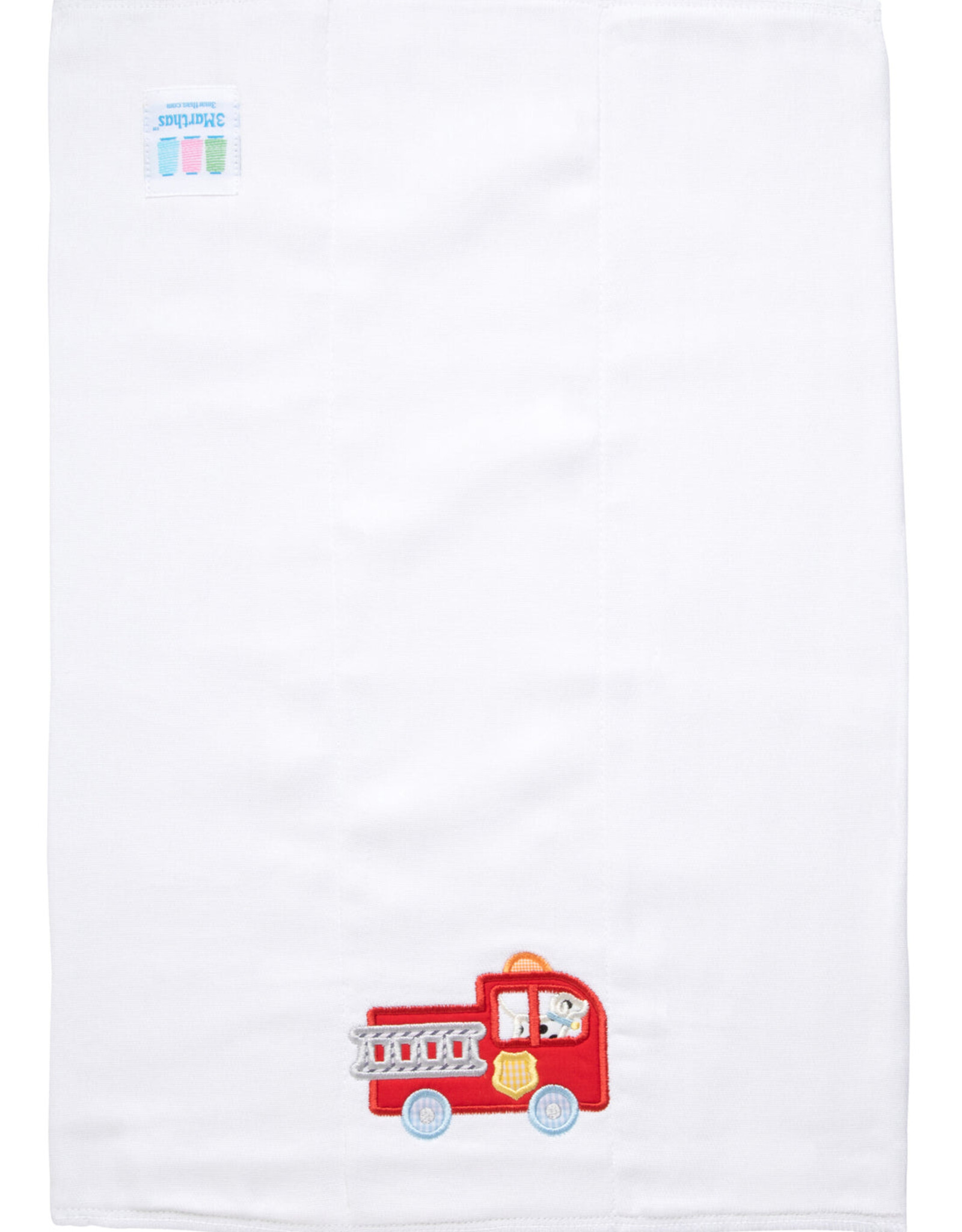 3 Marthas 3M appliqued burp pad firetruck
