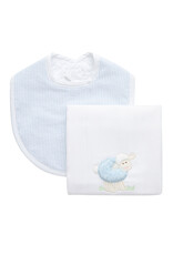 3 Marthas 3M boxed burp/bib set blue lamb