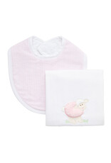 3 Marthas 3M Boxed Burp/Bib Set Pink Lamb