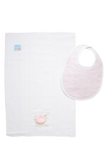 3 Marthas 3M Boxed Burp/Bib Set Pink Lamb