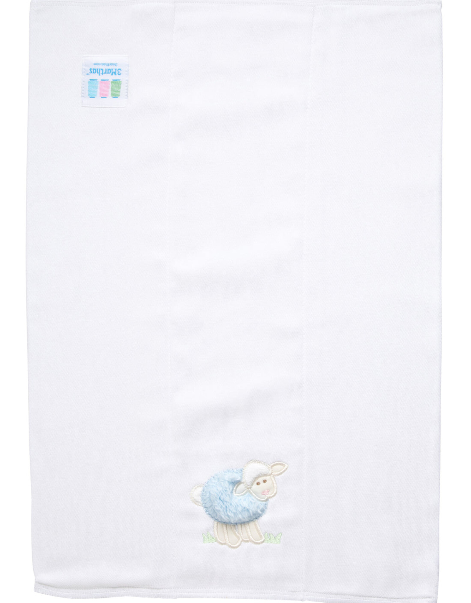 3 Marthas 3M appliqued burp pad blue lamb