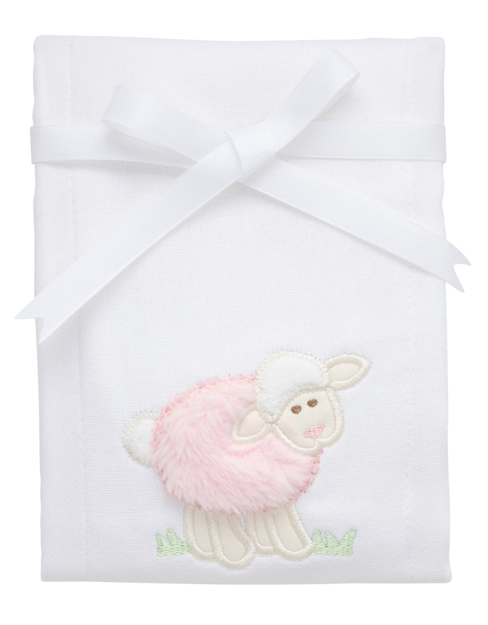 3 Marthas 3M appliqued burp pad pink lamb