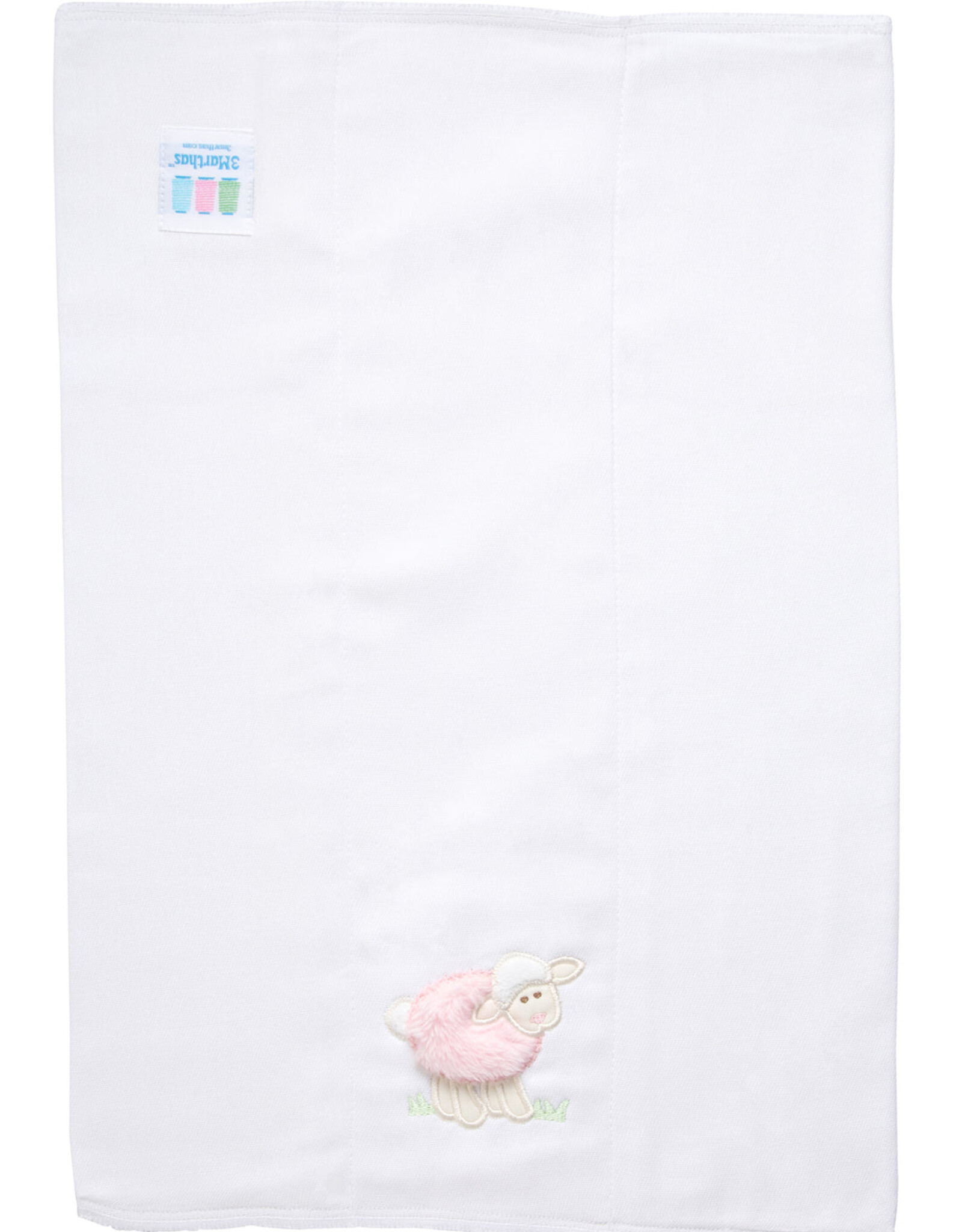 3 Marthas 3M appliqued burp pad pink lamb