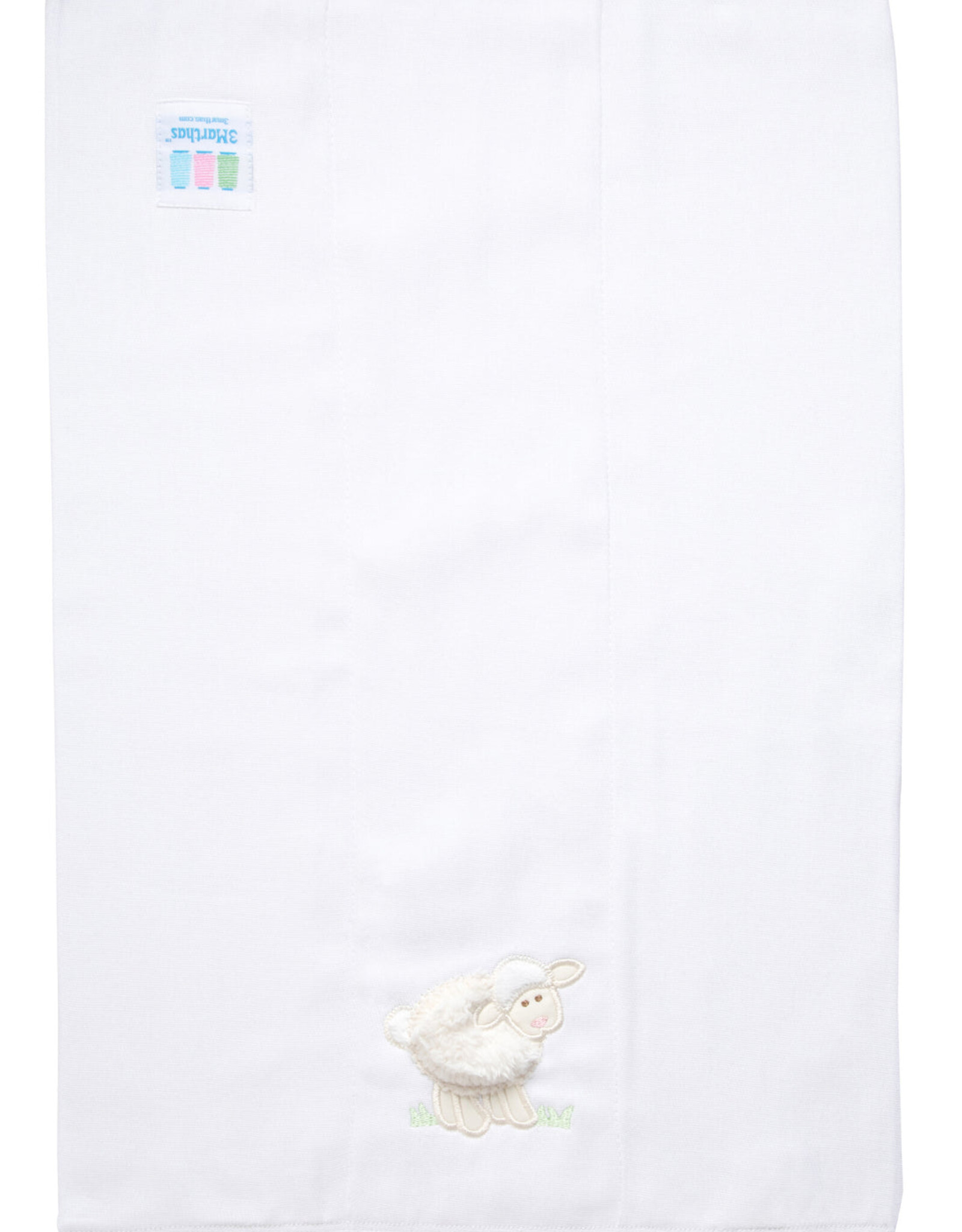 3 Marthas 3M appliqued burp pad white lamb