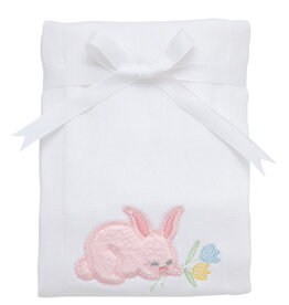 3 Marthas Appliqued Burp Pad Pink Bunny
