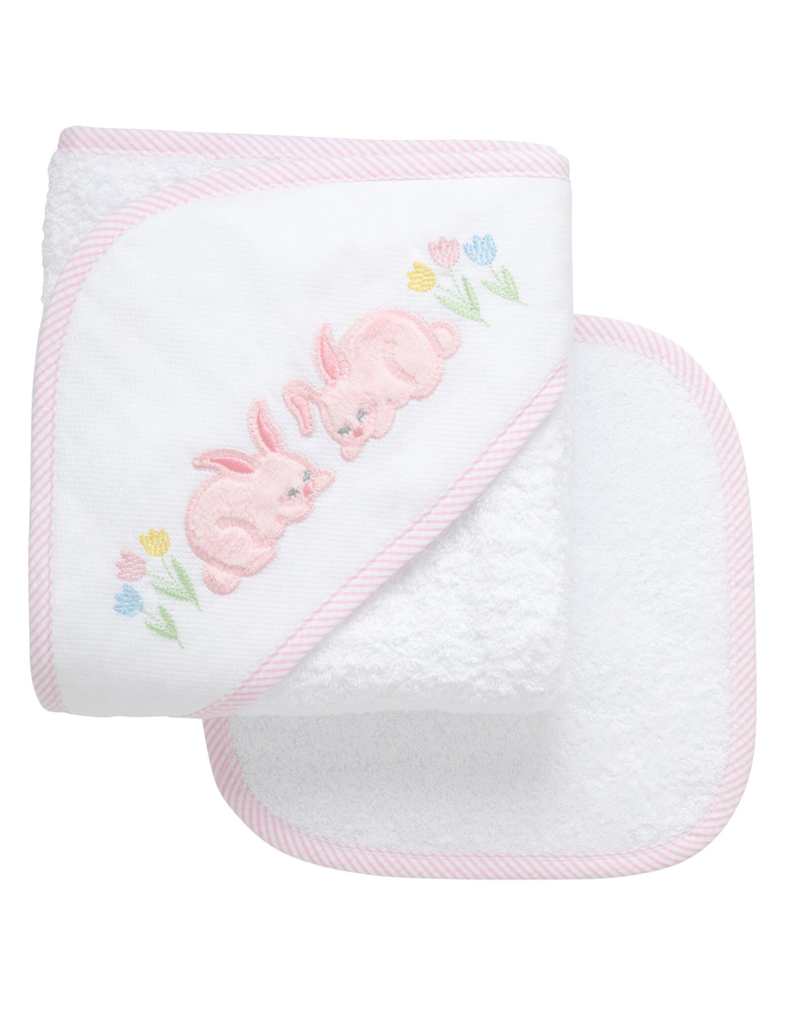 3 Marthas 3M Boxed Hooded Towel Set Pink Bunny