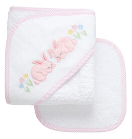3 Marthas Boxed Hooded Towel Set Pink Bunny