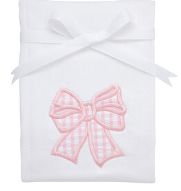 3 Marthas appliqued burp pad pink bow