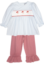 Three Sisters 706 Santa Smocked Ruffle Pant Set