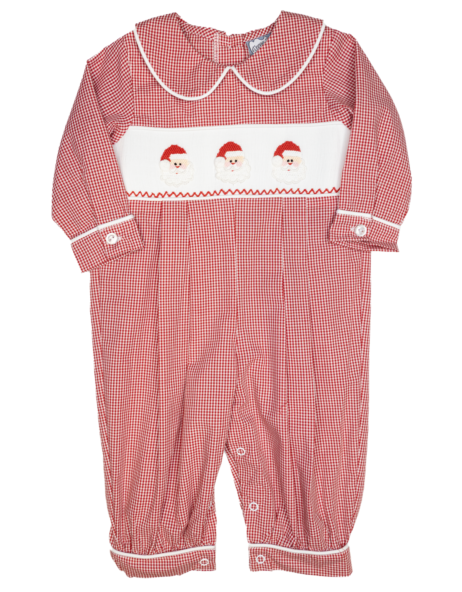 Three Sisters 709 Santa Smocked Long Bubble