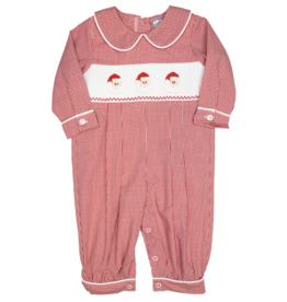 Three Sisters Santa Smocked Long Bubble