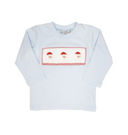 Three Sisters Blue Santa Smocked Shirt