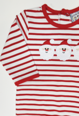 Three Sisters 801 Red Stripe Santa Applique Romper