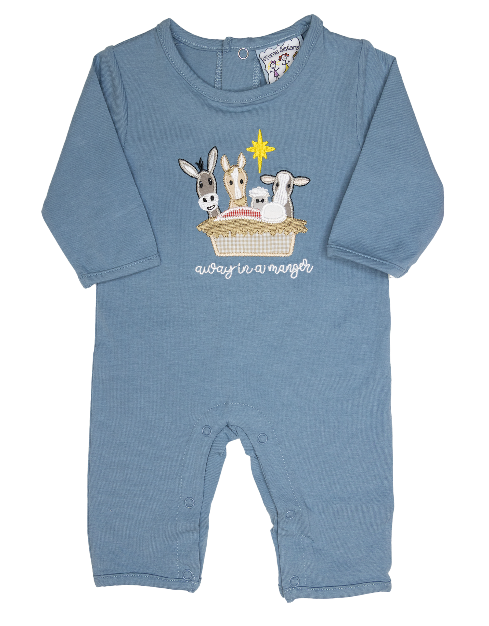 Three Sisters 808 Away in a Manger Applique Romper