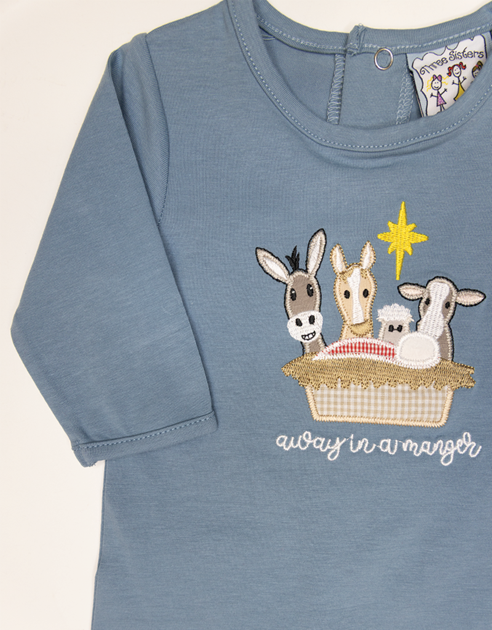 Three Sisters 808 Away in a Manger Applique Romper