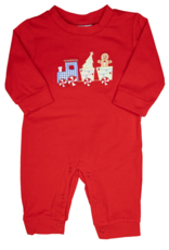 Three Sisters 812 Christmas Train Applique Romper