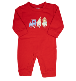 Three Sisters Christmas Train Applique Romper