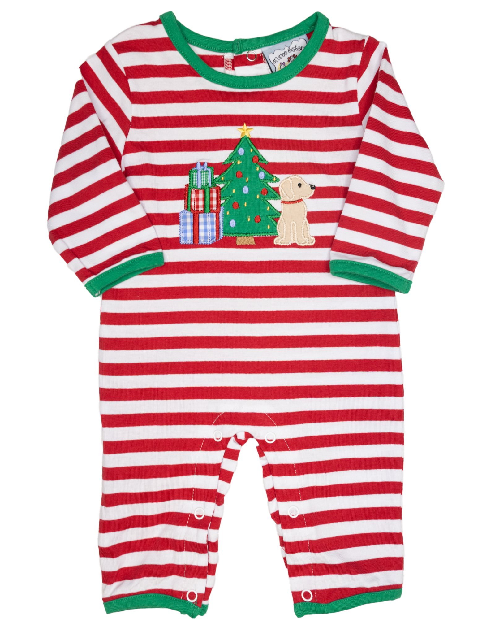 Three Sisters 769 Christmas Morning Applique Romper