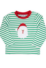 Three Sisters 759 Green Santa Applique Shirt