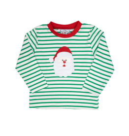 Three Sisters Green Santa Applique Shirt