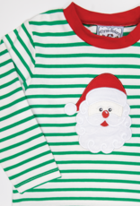 Three Sisters 759 Green Santa Applique Shirt