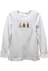 Vive la Fete VFF25  White Nutcracker Ruffle Smocked Shirt