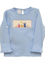 Vive la Fete VFF25 Light Blue Nativity Ruffle Smocked Shirt