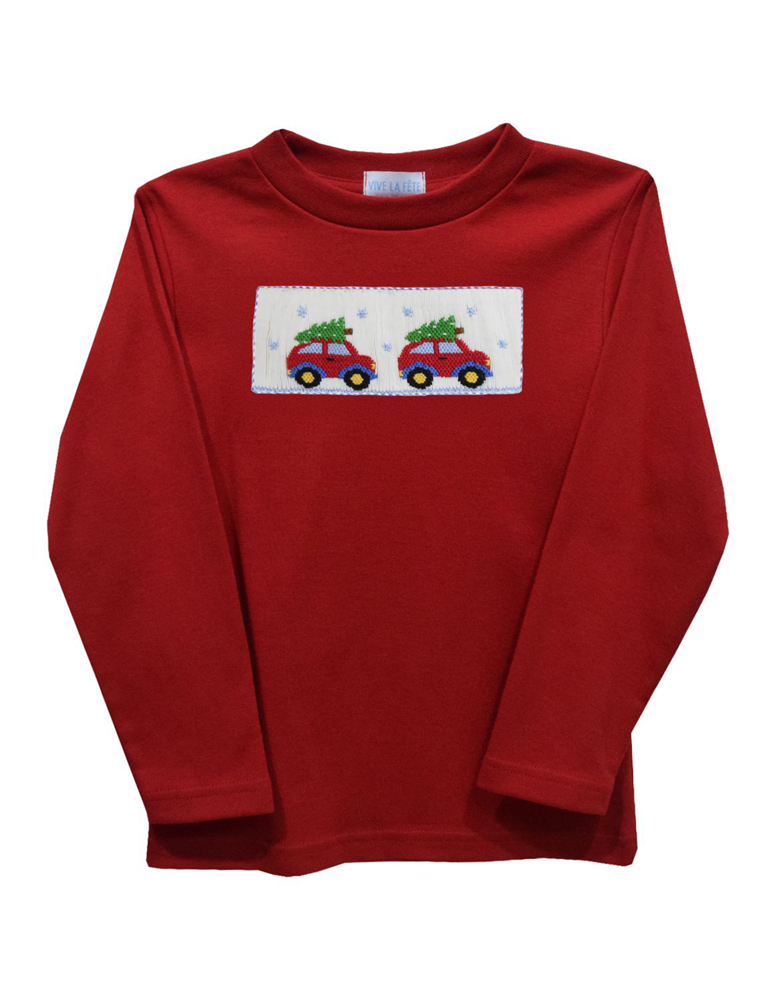 Vive la Fete VFF25 Red Christmas Car Smocked Shirt