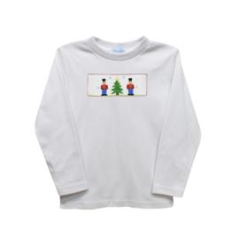 Vive la Fete (Size 4T/4) White Nutcracker Smocked Shirt