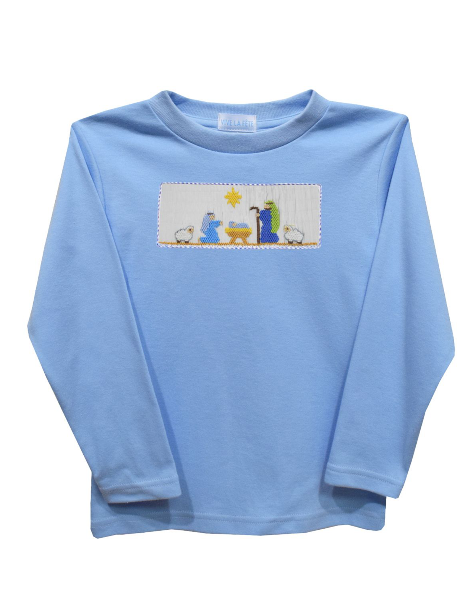 Vive la Fete VFF25 Light Blue Nativity Smocked Shirt