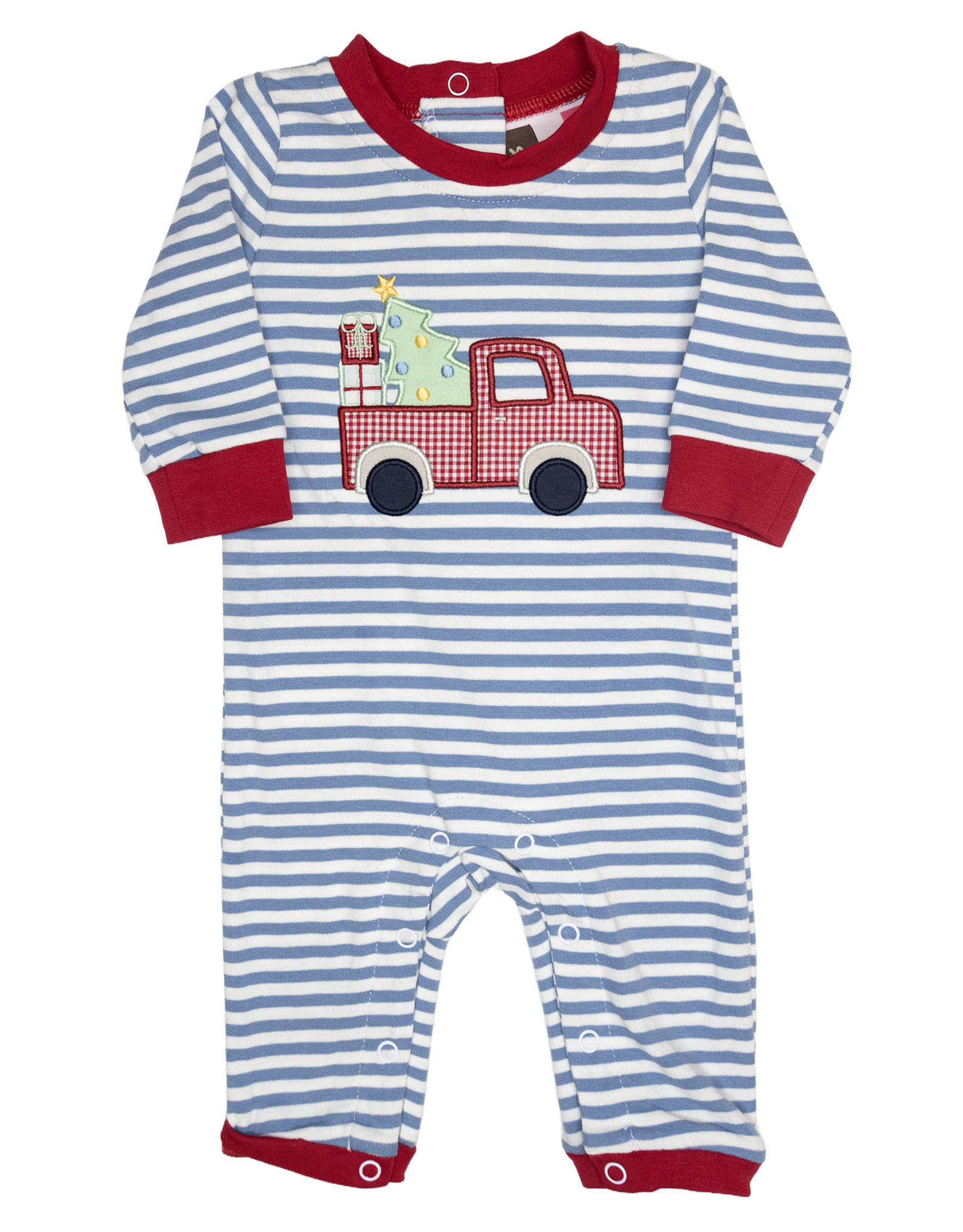 Banana Split 298 Christmas Truck Applique Romper