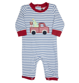 Banana Split Christmas Truck Applique Romper