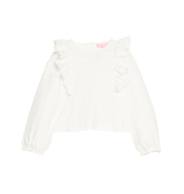 Bisby (Size 12) Ruffle Blouse White Scallop